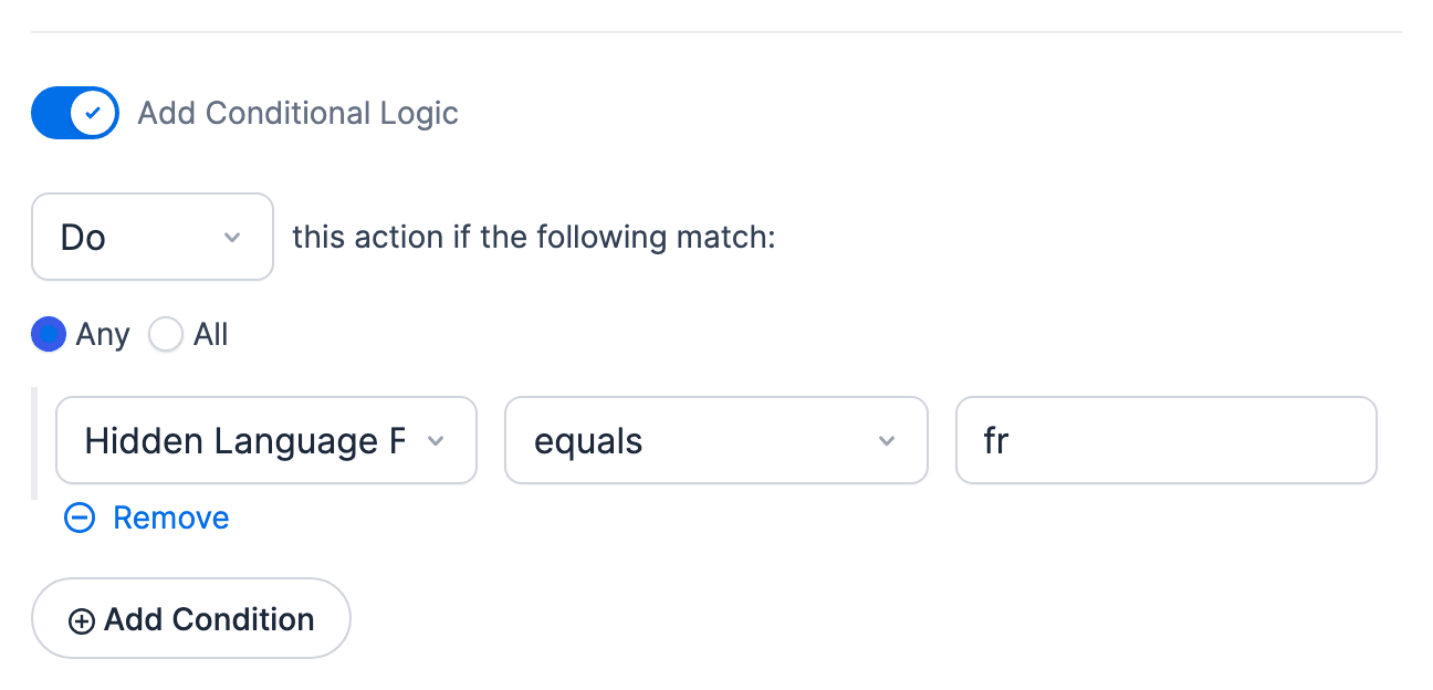 WPML Confirmation Conditional Logic WPML Confirmation Conditional Logic