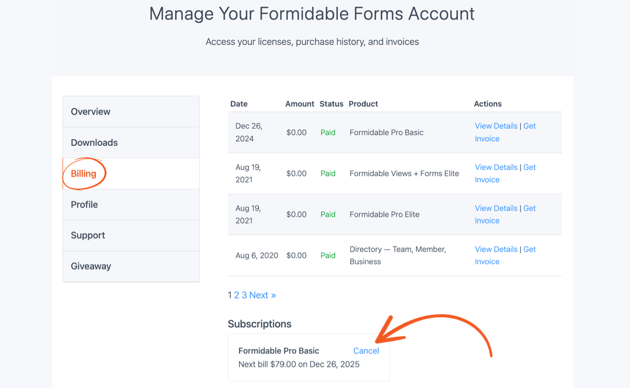 Account Cancel Subscription