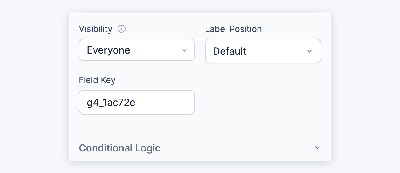 Address Field Options - Visibility, Label Position and Field Key Address Field Options - Visibility, Label Position and Field Key