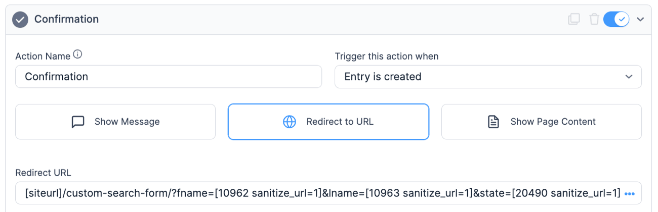 URL di ricerca avanzata con parametri