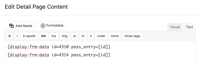 Detail Page Previous Next button link