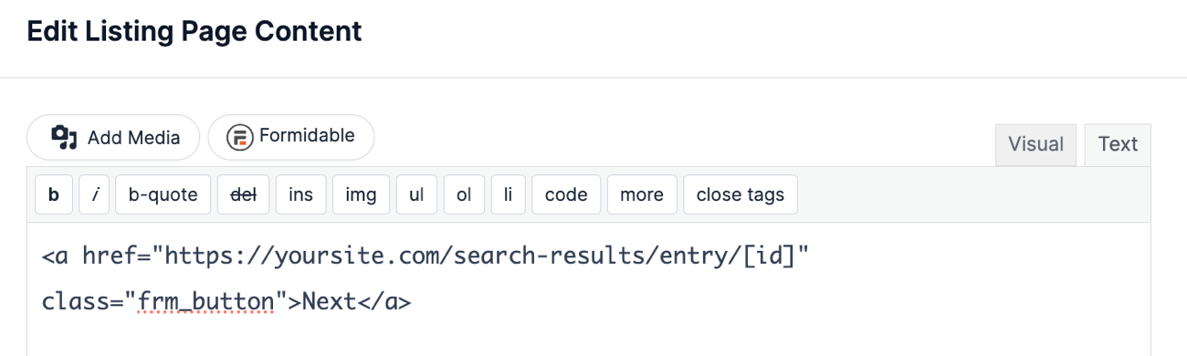 Next Button in Detail Page