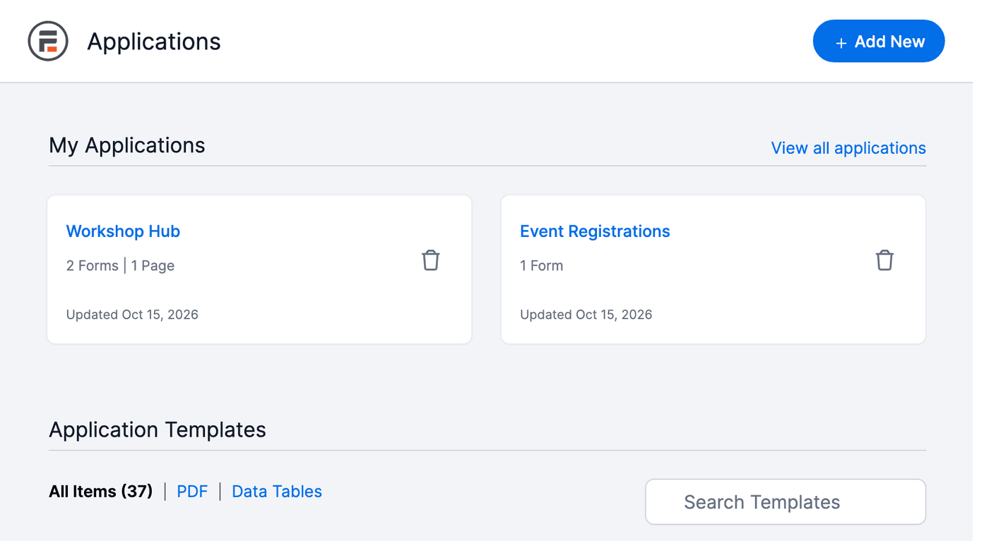 WordPress Application Builder Dashboard WordPress Application Builder Dashboard