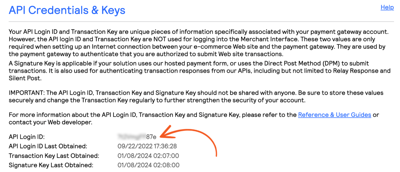 Get your API credentials from Authorize.net's website