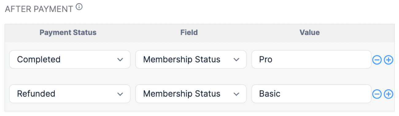 Authorize.net payment form After Payment