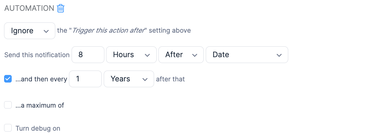Yearly Form Action Automation