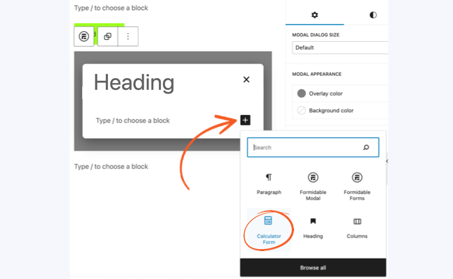 Bootstrap Modal Popup - Add calculator Inside Block 