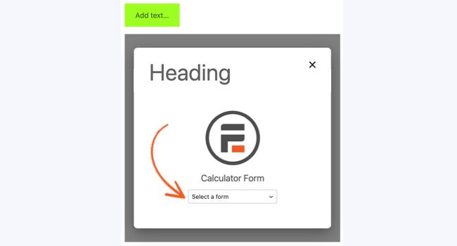 Bootstrap Modal Popup - Select calculator Inside Block 