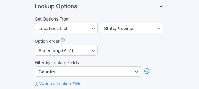 Cascading Locations - Lookup State