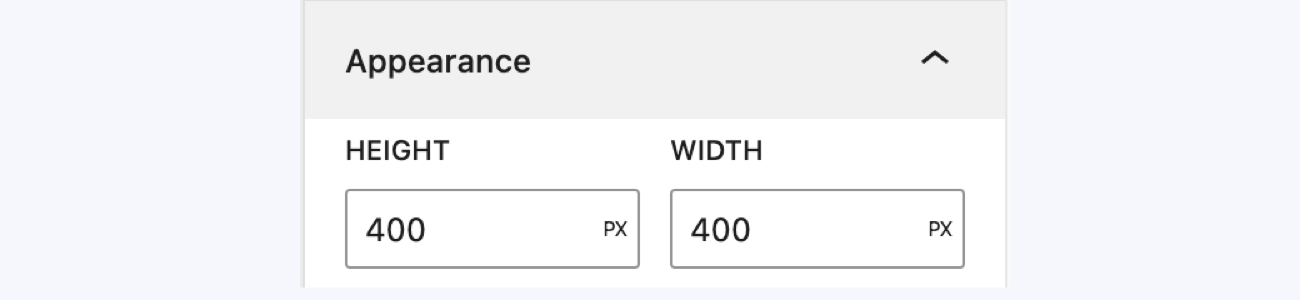 Change the size of the chart block