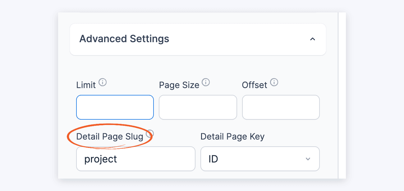 Client portal - Detail Page Slug in Advanced Settings