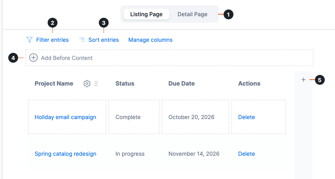 Client portal - Table View builder controls