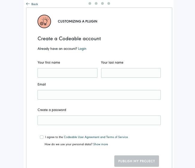 Codeable - Create account