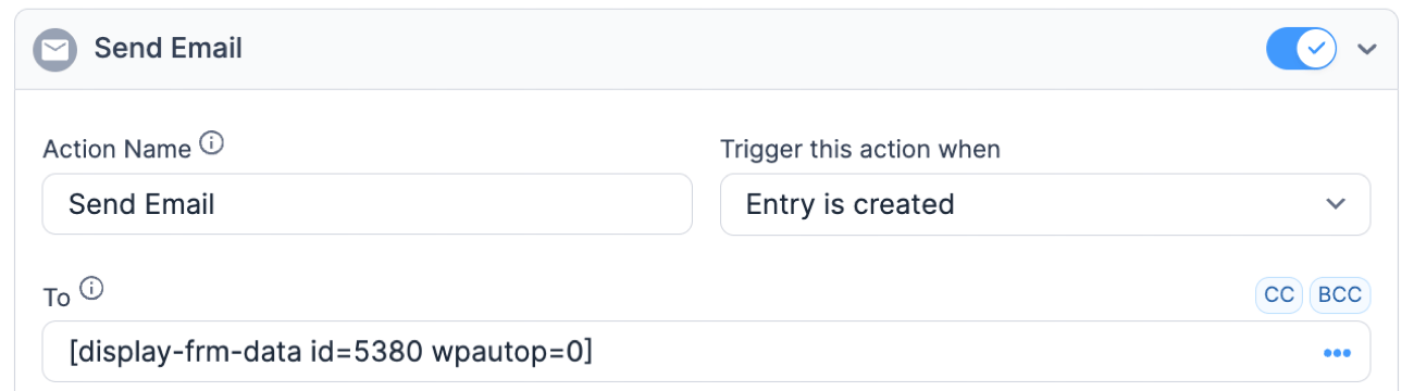 Collect subscribers - Add View shortcode in email action