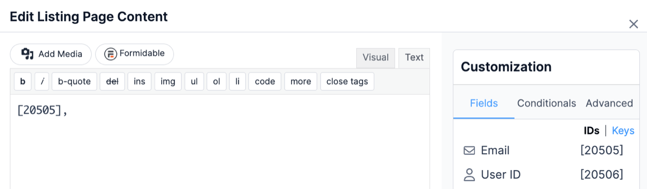 Collect subscribers - List email address