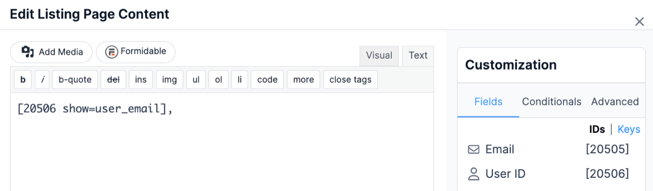 Collect subscribers - List email User ID