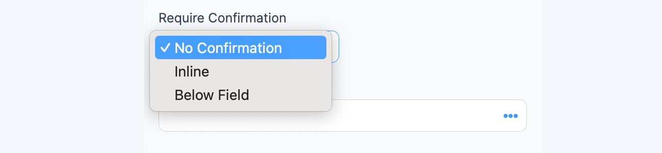 Confirm email address Field Option