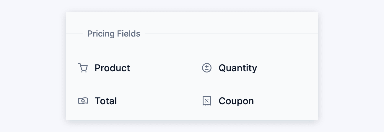 Pricing fields Pricing fields