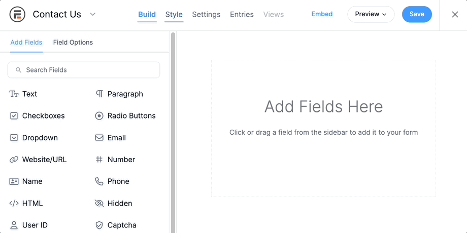 Formidable Forms drag and drop form builder