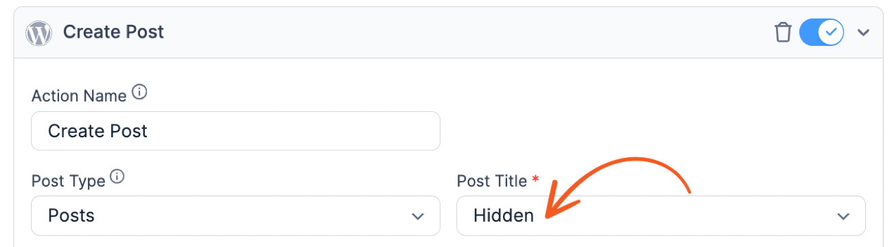Create Posts Custom Post Title