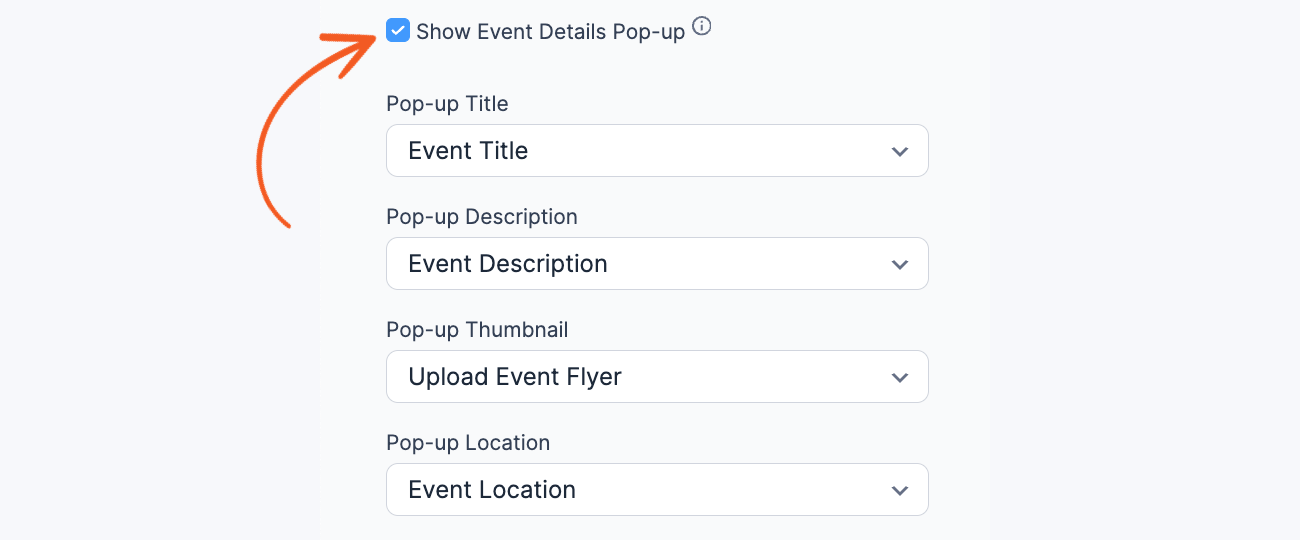 Calendar View settings in the View builder
