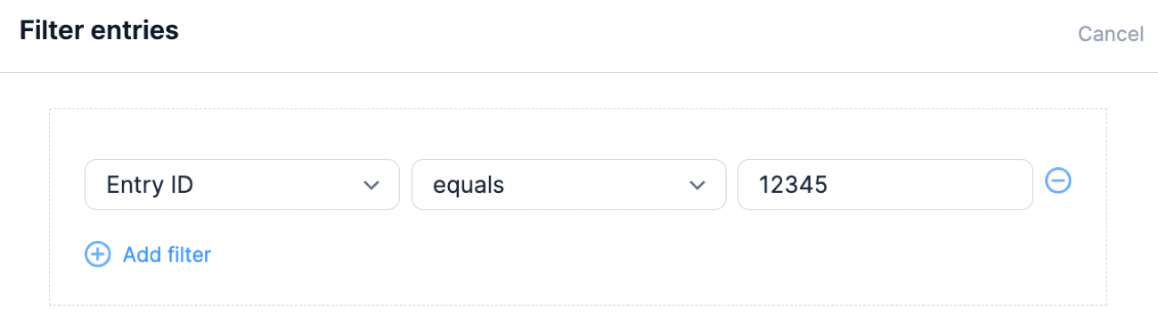 Create View Filter Entries