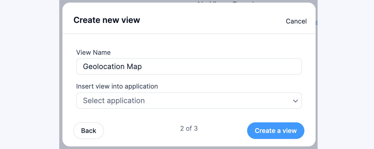 Create new Map with View name