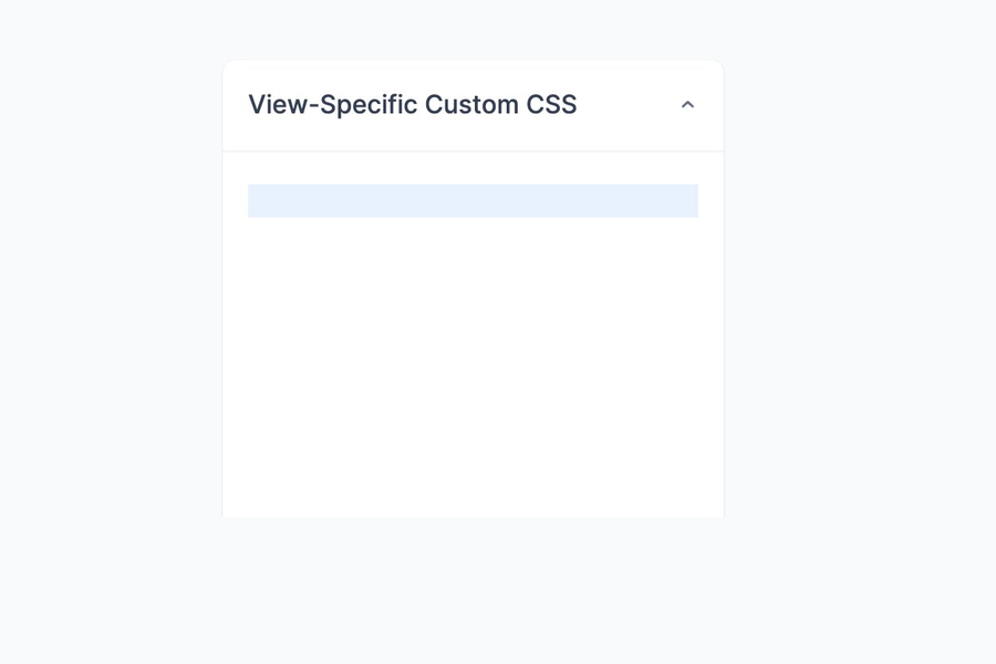 Custom CSS view settings