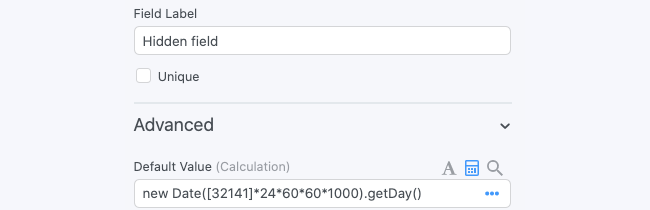 Date Field Schedule Hidden Field