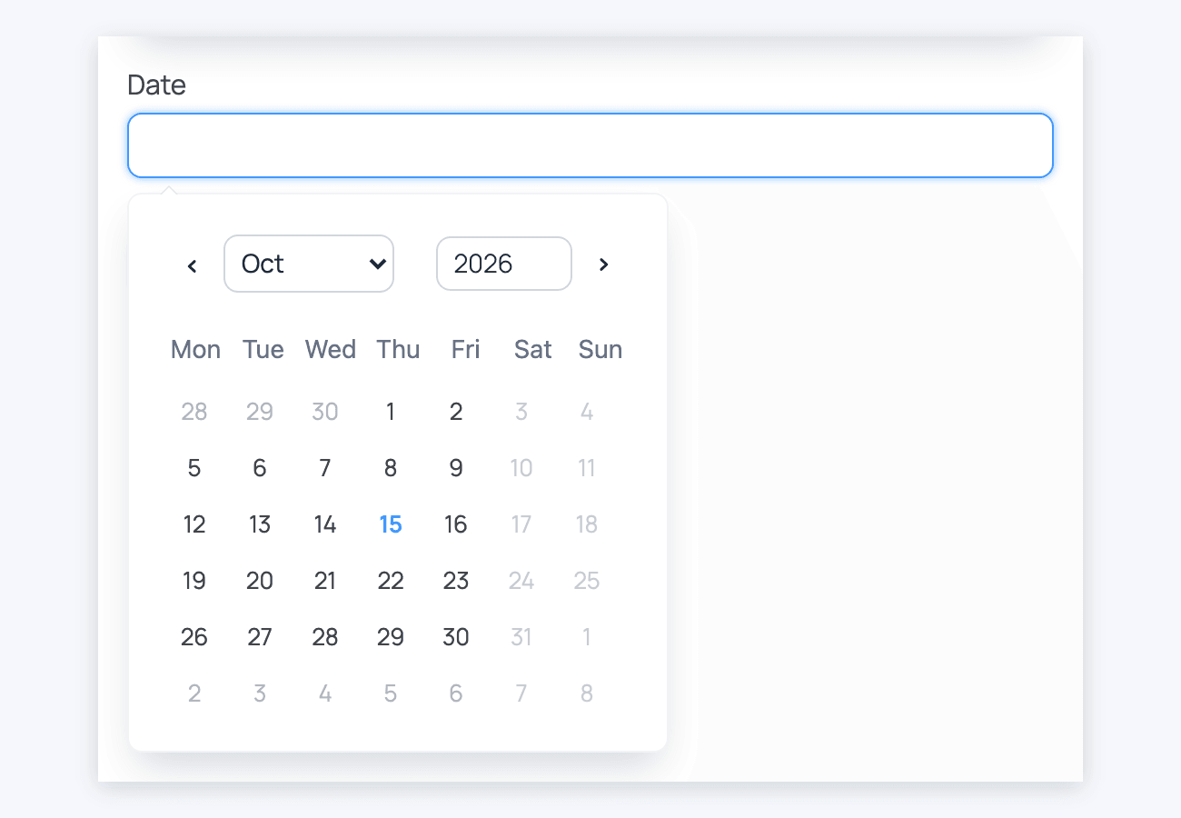 Datepicker on the form with Saturdays and Sundays greyed out