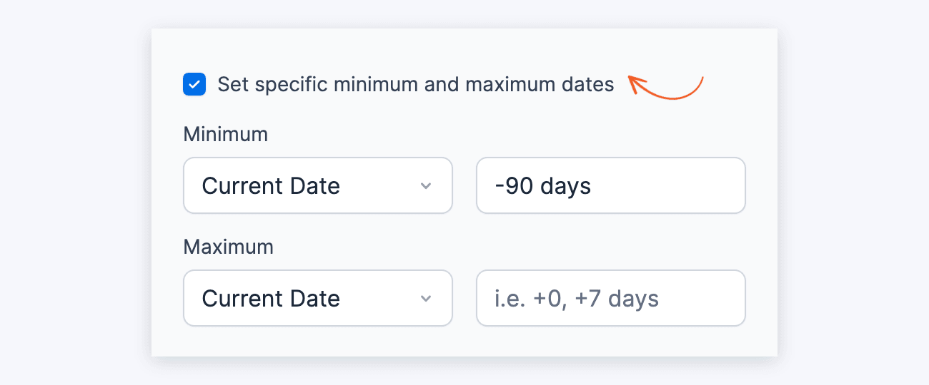 Datepicker options Restrict Minimum Maximum