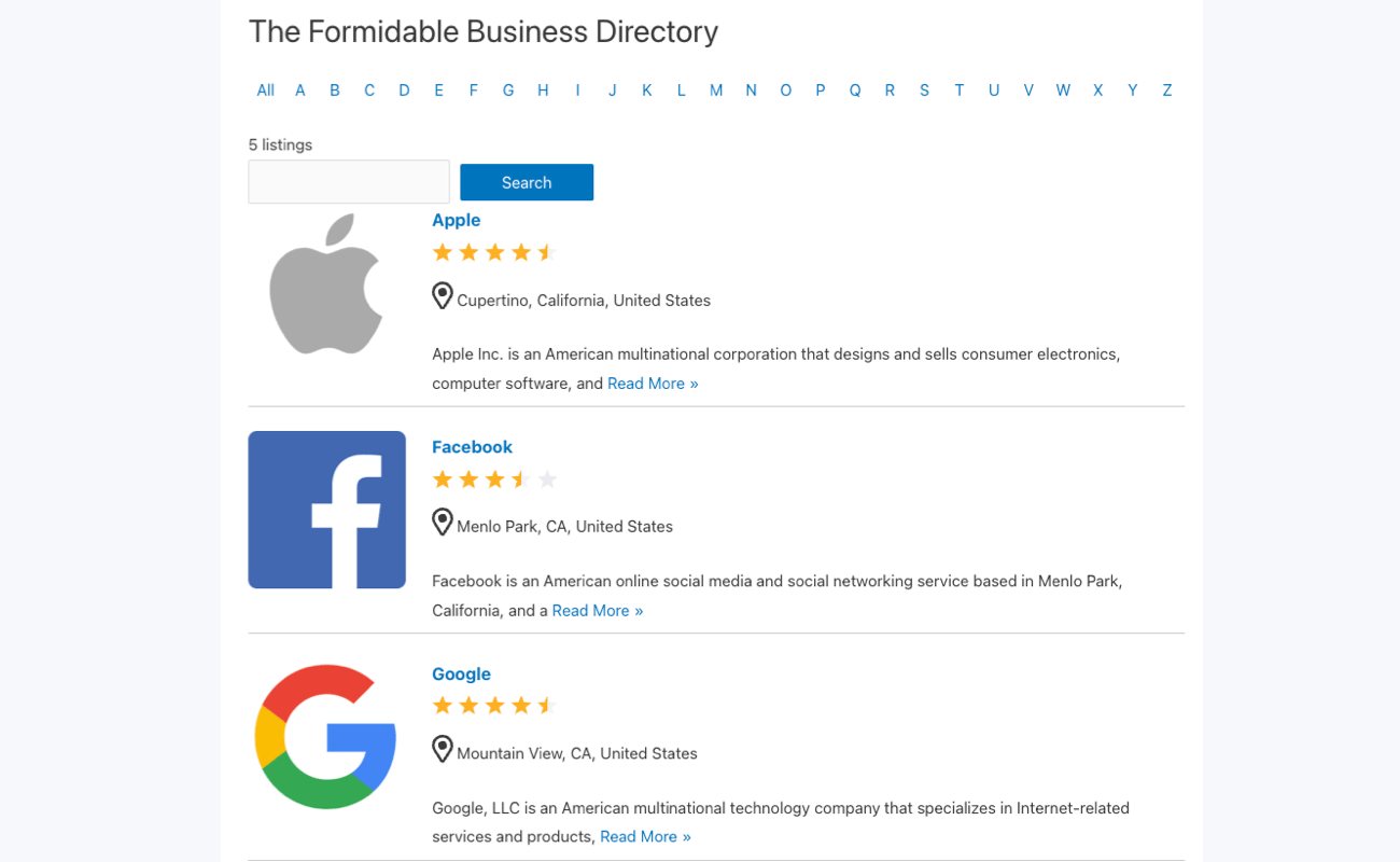 Create Business Directory