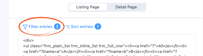 Directory - Paid Listings Filter Entries