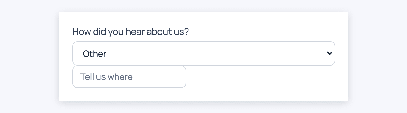 Dropdown - Other text box with its placeholder on the front end