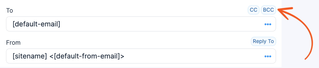WordPress send email Notification, CC BCC