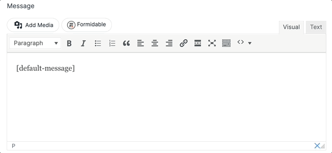 Customize message - Use Rich Text Editor