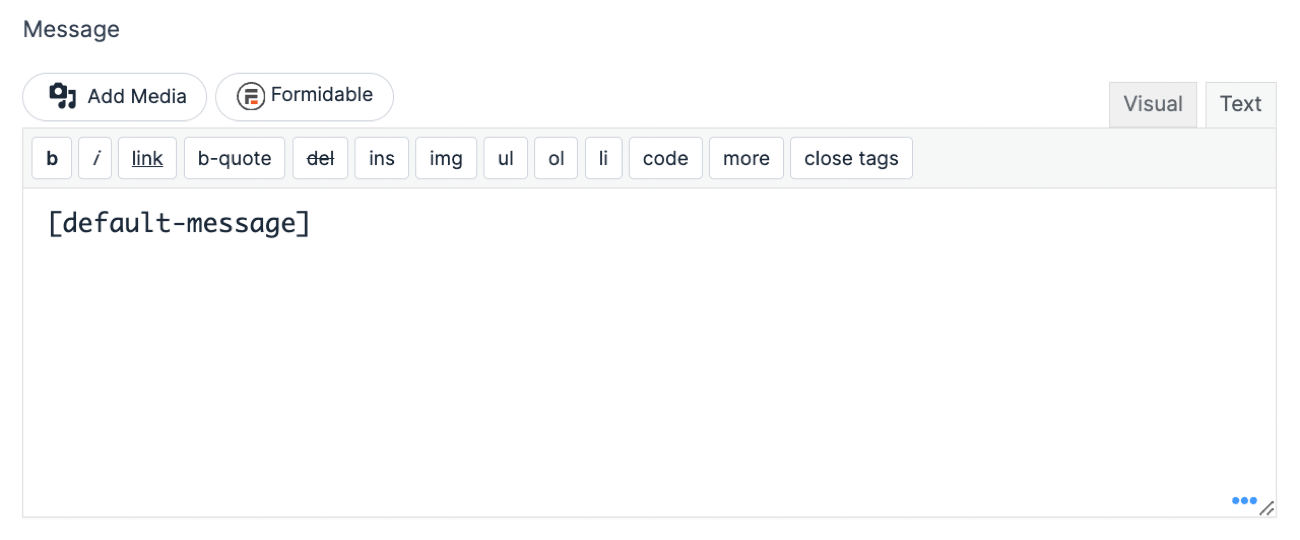 Customize message - Rich Text Editor