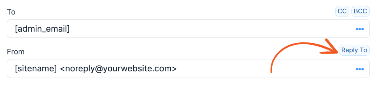 Email notification Reply to Email notification Reply to