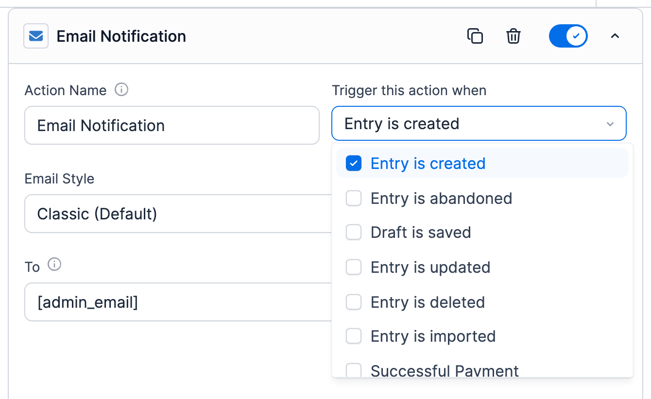 Email Notification, Trigger Email Notification, Trigger