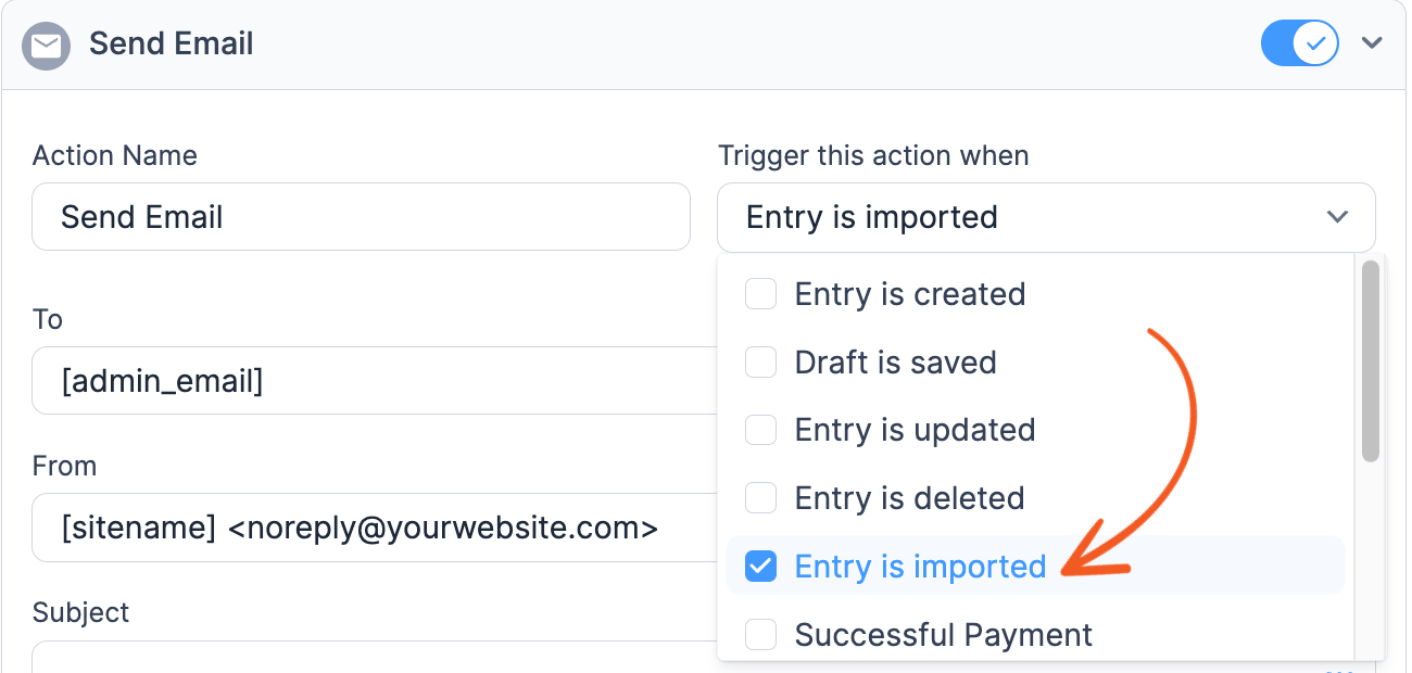 Trigger Email Import Registered Subscribers Trigger Email Import Registered Subscribers