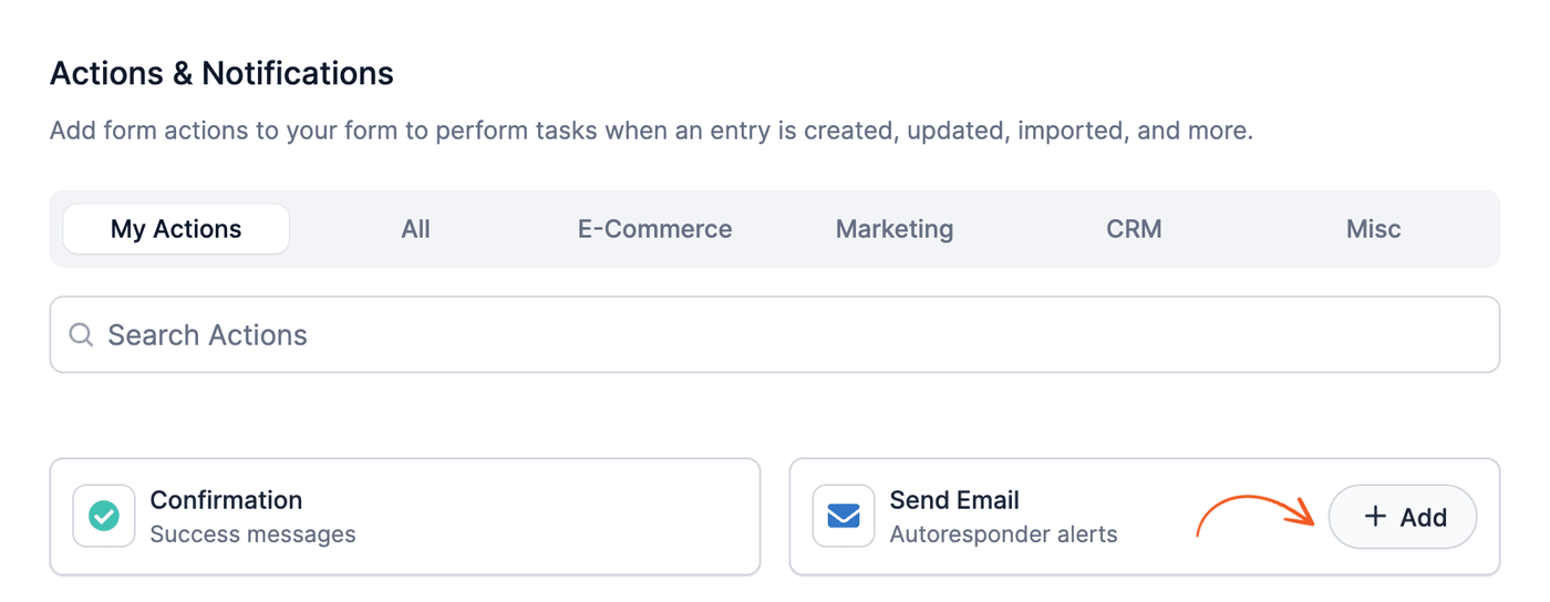 Email routing - Add a Send Email action