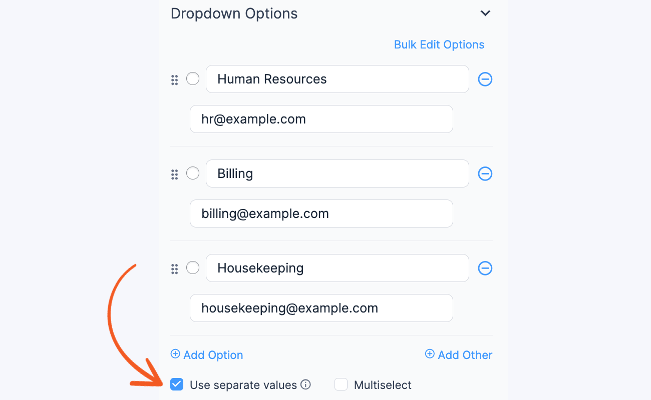 Email Routing Saved Value Email Routing Saved Value