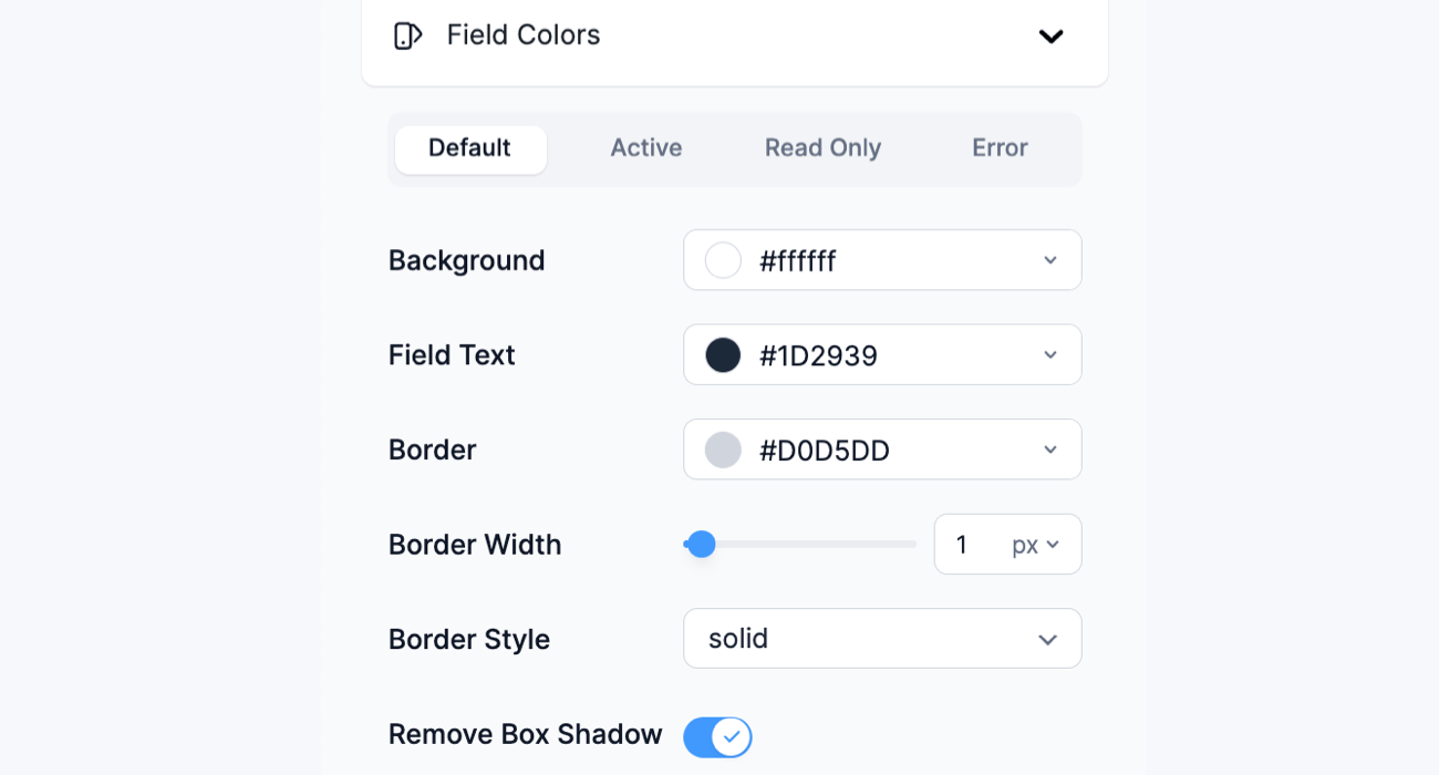 Email field colors