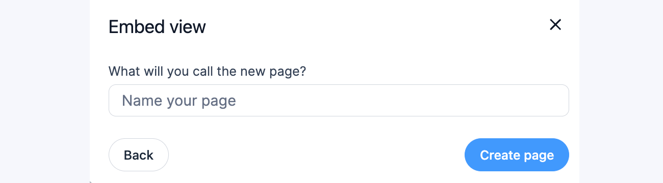 Embed View Modal New Page