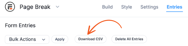Entry Download CSV