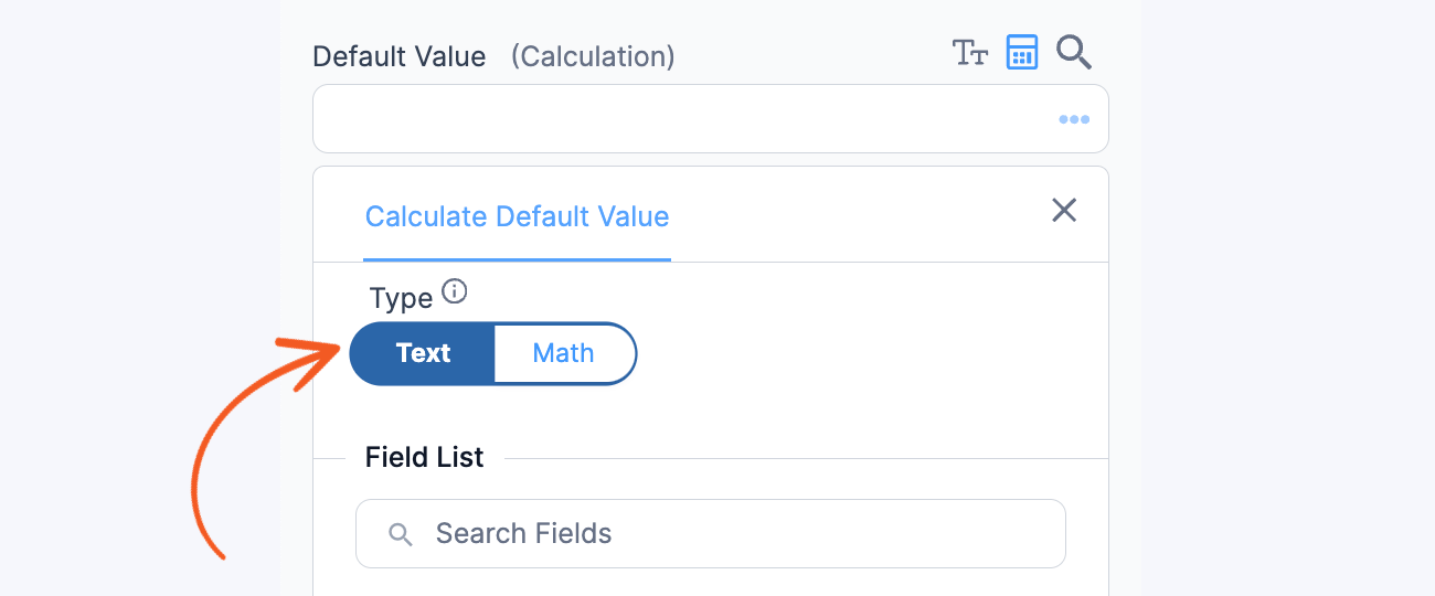 Field Calculation text