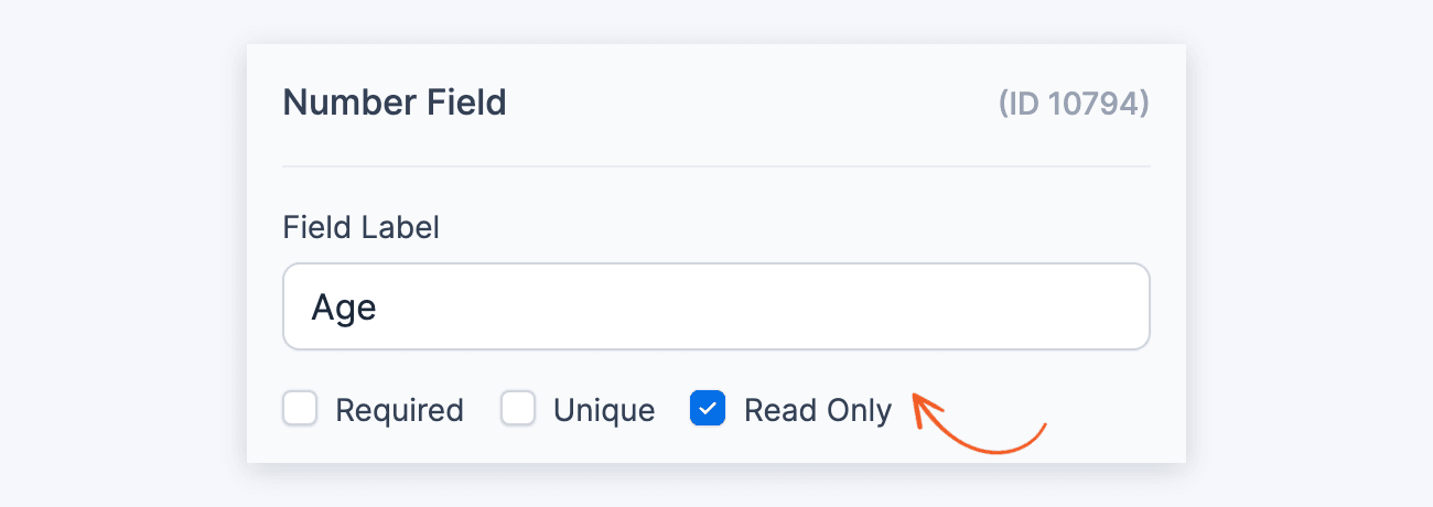 Field Calculations - Read Only checked on the Age field Field Calculations - Read Only checked on the Age field