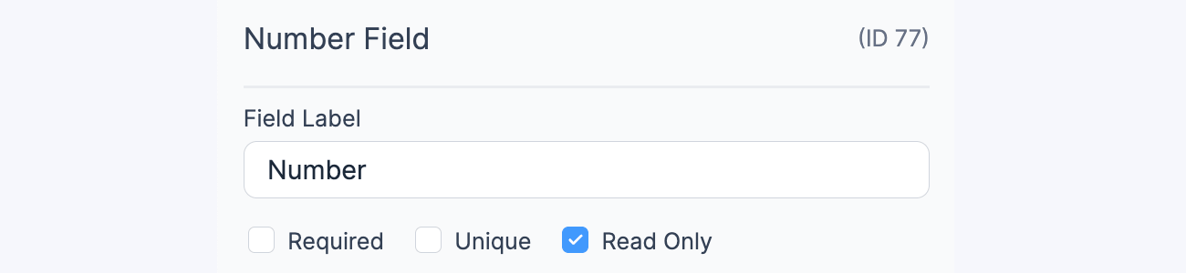 Read Only Calculated Fields Form