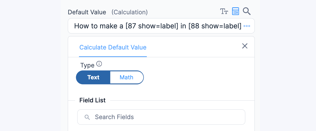 Text calculations Separate Values Label