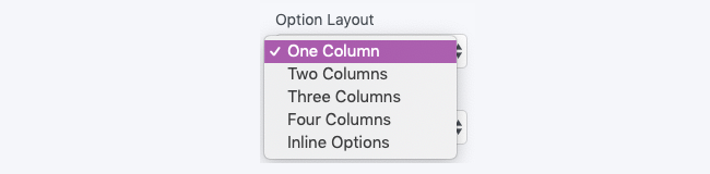 Field Options Option Layout Alignment